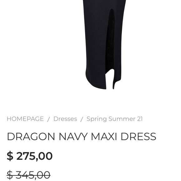 NWT NISSE Elbise Dragon maxi slit tank Dress side lace cutout ropes Navy Blue - Picture 5 of 17